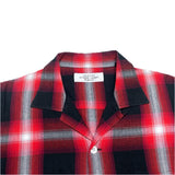(designers) MADE IN JAPAN UNUSED SHADOW PLAID 2WAY DESIGN LOOP COLLAR BOX SHIRT