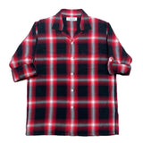 (designers) MADE IN JAPAN UNUSED SHADOW PLAID 2WAY DESIGN LOOP COLLAR BOX SHIRT
