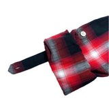 (designers) MADE IN JAPAN UNUSED SHADOW PLAID 2WAY DESIGN LOOP COLLAR BOX SHIRT