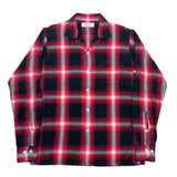 (designers) MADE IN JAPAN UNUSED SHADOW PLAID 2WAY DESIGN LOOP COLLAR BOX SHIRT