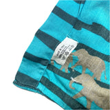(vintage) 1980'S～ MADE IN ITALY Henley Cotton's STRIPED X ELEPHANT ALL OVER PRINT SHORT SLEEVE SHIRT