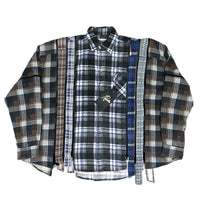 (DESIGNERS) NEW Rebuild by Needles REMAKE 7 CUT ZIP UP LIGHT FLANNEL SHIRT