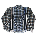 (DESIGNERS) NEW Rebuild by Needles REMAKE 7 CUT ZIP UP LIGHT FLANNEL SHIRT
