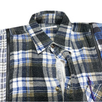 (DESIGNERS) NEW Rebuild by Needles REMAKE 7 CUT ZIP UP LIGHT FLANNEL SHIRT