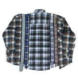 (DESIGNERS) NEW Rebuild by Needles REMAKE 7 CUT ZIP UP LIGHT FLANNEL SHIRT