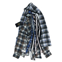 (DESIGNERS) NEW Rebuild by Needles REMAKE 7 CUT ZIP UP LIGHT FLANNEL SHIRT