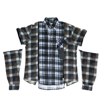 (DESIGNERS) NEW Rebuild by Needles REMAKE 7 CUT ZIP UP LIGHT FLANNEL SHIRT