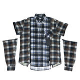 (DESIGNERS) NEW Rebuild by Needles REMAKE 7 CUT ZIP UP LIGHT FLANNEL SHIRT