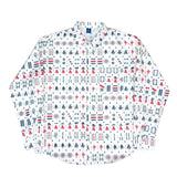 (UNIQUE) 2000'S～ TIDE EKU MAHJONG PILE PATTERN TOTAL PATTERN PRINT POLYESTER SHIRT