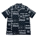 (vintage) 2022 GAP BANDANA PATTERN ALL OVER PRINT COTTON LINEN LOOP COLLAR SHORT SLEEVE BOX SHIRT