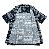 (vintage) 2022 GAP BANDANA PATTERN ALL OVER PRINT COTTON LINEN LOOP COLLAR SHORT SLEEVE BOX SHIRT