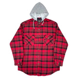 (VINTAGE) 2000'S～ ROUGHSHOD PLAID PATTERN QUILTING LINED HOODED FLANNEL SHIRT