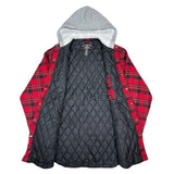 (VINTAGE) 2000'S～ ROUGHSHOD PLAID PATTERN QUILTING LINED HOODED FLANNEL SHIRT