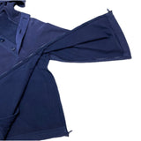 (DESIGNERS) 2007 Y-3 DEFORMED ZIP DESIGN DIAGONAL HALF BUTTON STYLE PULLOVER STRETCH HOODIE SWEAT SHIRT