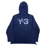 (DESIGNERS) 2007 Y-3 DEFORMED ZIP DESIGN DIAGONAL HALF BUTTON STYLE PULLOVER STRETCH HOODIE SWEAT SHIRT