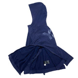 (DESIGNERS) 2007 Y-3 DEFORMED ZIP DESIGN DIAGONAL HALF BUTTON STYLE PULLOVER STRETCH HOODIE SWEAT SHIRT