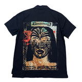 (designers) 1990'S～ MADE IN JAPAN JEAN PAUL GAULTIER HOMME MONA LISA STYLE BIG PRINT LOOP COLLAR SHORT SLEEVE BOX SHIRT