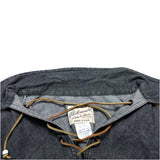 (vintage) MADE IN USA ROCKMOUNT YARN DYED BLACK DENIM LACE UP SHIRT