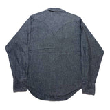 (vintage) MADE IN USA ROCKMOUNT YARN DYED BLACK DENIM LACE UP SHIRT