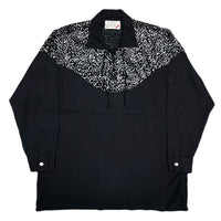 (JAPAN) 1980'S～ T-KIDS ANIMAL PATTERN FAUX FUR PANELED RAYON LACE UP SHIRT