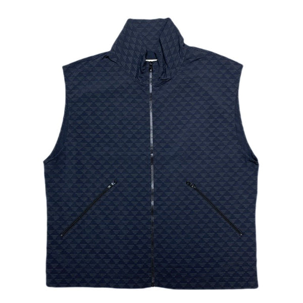 (DESIGNERS) 1990'S～ EMPORIO ARMANI TOTAL PATTERN ZIP UP NYLON VEST