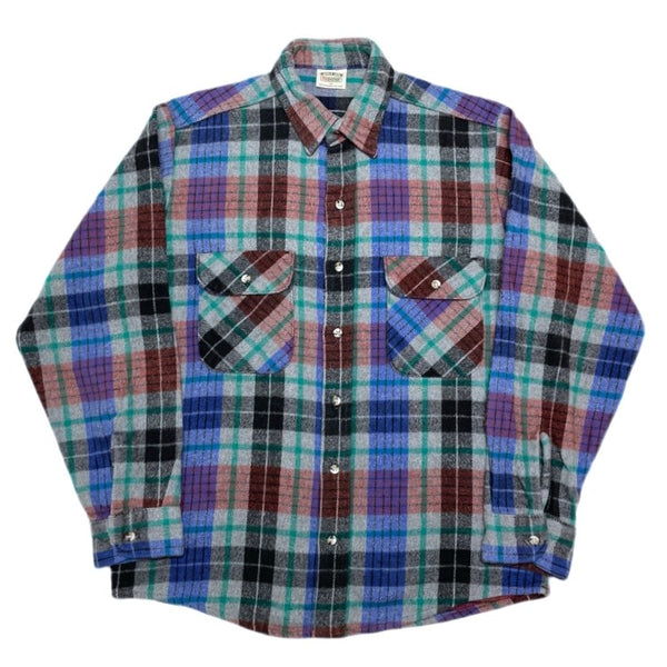 (VINTAGE) 1990'S～ FIVE BROTHER PLAID PATTERN HEAVY FLANNEL SHIRT