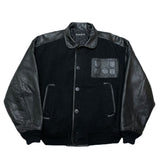 (designers) 1980'S～ MADE IN KOREA NICOLE CLUB for men SLEEVE LEATHER BUTTON VARSITY JACKET