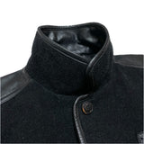 (designers) 1980'S～ MADE IN KOREA NICOLE CLUB for men SLEEVE LEATHER BUTTON VARSITY JACKET