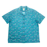 (vintage) 2000'S～ L.L.BEAN FISH PATTERN TOTAL PATTERN PRINT LOOP COLLAR SHORT SLEEVE BOX SHIRT