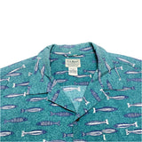 (vintage) 2000'S～ L.L.BEAN FISH PATTERN TOTAL PATTERN PRINT LOOP COLLAR SHORT SLEEVE BOX SHIRT