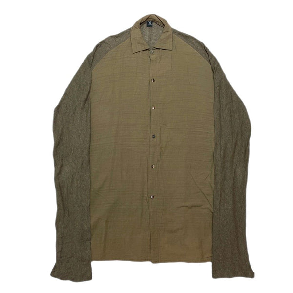 (DESIGNERS) 2000'S～ MADE IN JAPAN Y's MATERIAL PANELED DESIGN LONG LENGTH SHIRT