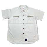 (designers) MADE IN JAPAN m&m SHORT SLEEVE WORK SHIRT WITH WOOD BUTTON