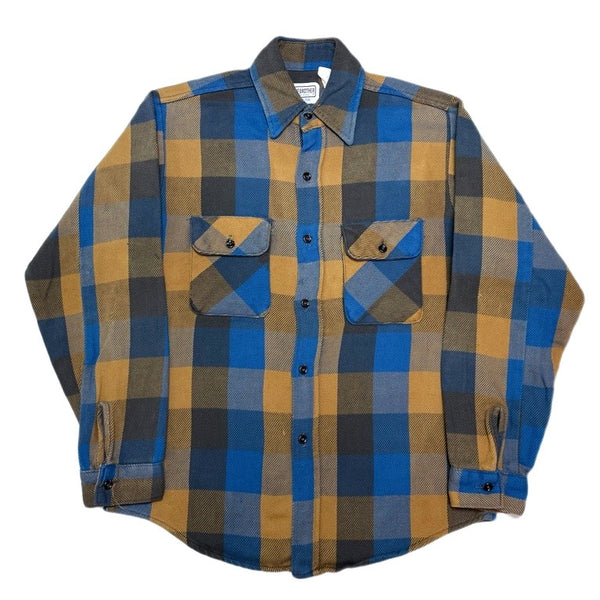(VINTAGE) 1980'S～ MADE IN USA FIVE BROTHER BLOCK CHECKERED HEAVY FLANNEL SHIRT