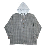 (VINTAGE) 1990'S～ MADE IN HONG KONG ARIZONA PLAID PATTERN HOODED FLANNEL SHIRT
