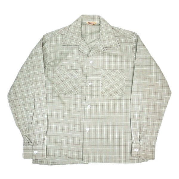 (VINTAGE) 1960'S～ Sportwear LATTICE PATTERN COTTON LOOP COLLAR BOX SHIRT