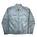 (designers) 1998 FINESSE GOOD ENOUGH UK STYLE SINGLE BREASTED LEATHER BIKER JACKET