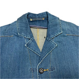 (designers) 2000 MADE IN TUNISIA Levi's RED CHANGE BUTTON STYLE STRETCH DENIM SHOP COAT