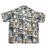 (designers) 1990'S～ MADE IN JAPAN JUN MEN TOTAL PATTERN PRINT SILK RAYON LOOP COLLAR SHORT SLEEVE BOX SHIRT