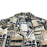 (designers) 1990'S～ MADE IN JAPAN JUN MEN TOTAL PATTERN PRINT SILK RAYON LOOP COLLAR SHORT SLEEVE BOX SHIRT