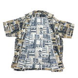 (designers) 1990'S～ MADE IN JAPAN JUN MEN TOTAL PATTERN PRINT SILK RAYON LOOP COLLAR SHORT SLEEVE BOX SHIRT
