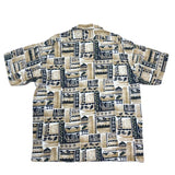 (designers) 1990'S～ MADE IN JAPAN JUN MEN TOTAL PATTERN PRINT SILK RAYON LOOP COLLAR SHORT SLEEVE BOX SHIRT