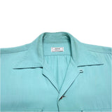 (vintage) 1950'S～ MADE IN USA ARROW STITCHED RAYON LOOP COLLAR SHORT SLEEVE BOX SHIRT