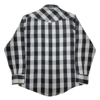 (VINTAGE) 1980'S～ MADE IN USA DAKOTA by FIVE BROTHER BLOCK CHECKERED HEAVY FLANNEL WESTERN SHIRT