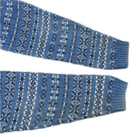 (VINTAGE) 1980'S～ MADE IN SCOTLAND L.L.BEAN FAIR ISLE PATTERN INDIGO DYED COTTON KNIT