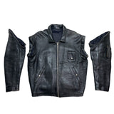 (vintage) 1980'S～ UNKNOWN FRENCH ARMY TYPE 2WAY DESIGN LEATHER PILOT JACKET