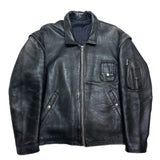 (vintage) 1980'S～ UNKNOWN FRENCH ARMY TYPE 2WAY DESIGN LEATHER PILOT JACKET