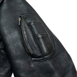 (vintage) 1980'S～ UNKNOWN FRENCH ARMY TYPE 2WAY DESIGN LEATHER PILOT JACKET