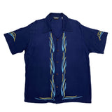 (designers) Paul Reed by TOYO ENTERPRISE PINSTRIPE PRINTED RAYON LOOP COLLAR SHORT SLEEVE BOX SHIRT