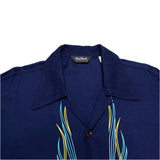 (designers) Paul Reed by TOYO ENTERPRISE PINSTRIPE PRINTED RAYON LOOP COLLAR SHORT SLEEVE BOX SHIRT