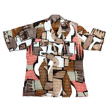 (vintage) 1970'S～ UNKNOWN TOTAL PATTERN PRINT COTTON OPEN COLLAR SHORT SLEEVE HAWAIIAN SHIRT